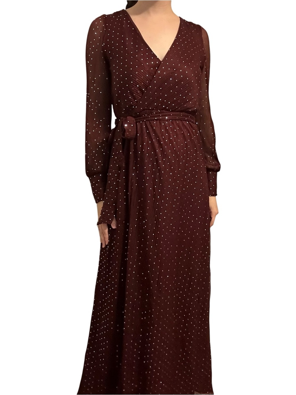 Baltic Born Long Sleeve Maxi Dress Sequin Holiday Christmas Party Size Small